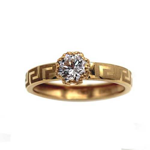 Anello solitario oro 18k - anello,