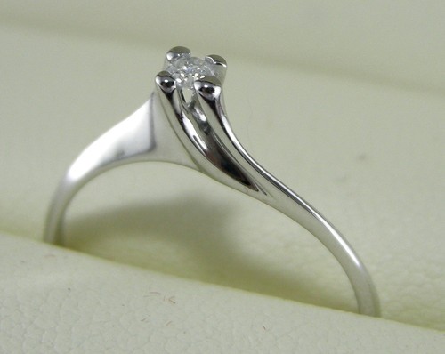 Anello solitario oro bianco - anello,