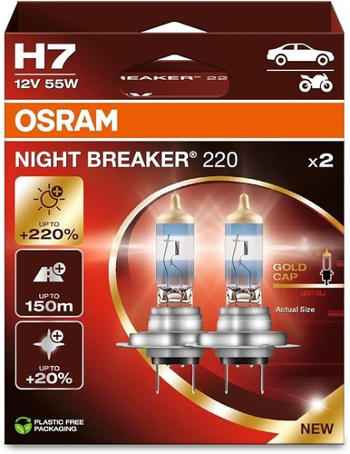 Coppia 220 lampade osram - h7, +220%