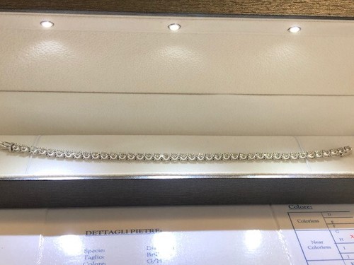 Bracciale tennis oro con - tennis, 18